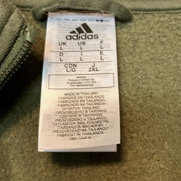 Adidas Army Green Track Jacket Size L EUC - Picture 2 of 7